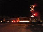 Welded Rail Crosses Stanwood At Night